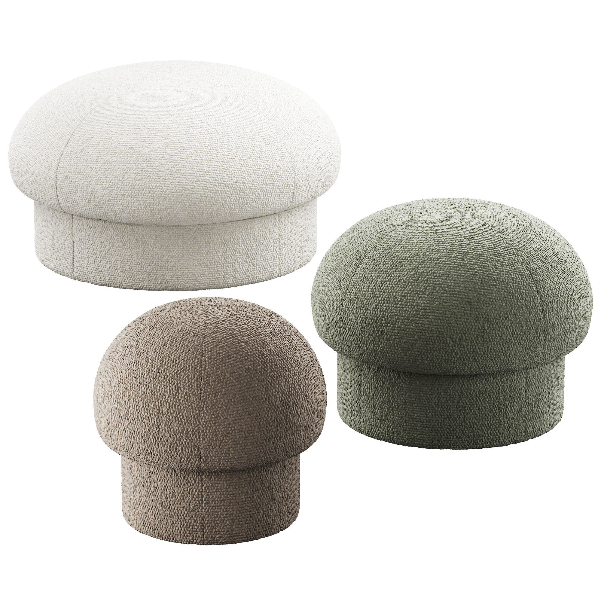 351 Uno Pouf Stool and Ottoman by Design House Stockholm 3D model_4