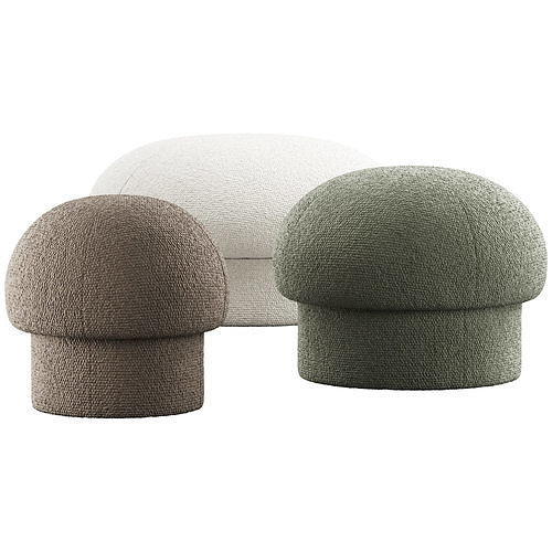 351 Uno Pouf Stool and Ottoman by Design House Stockholm 3D model 2