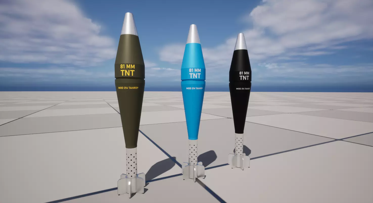 81mm MOD 214 Mortar Ammunition Low-poly 3D model_0