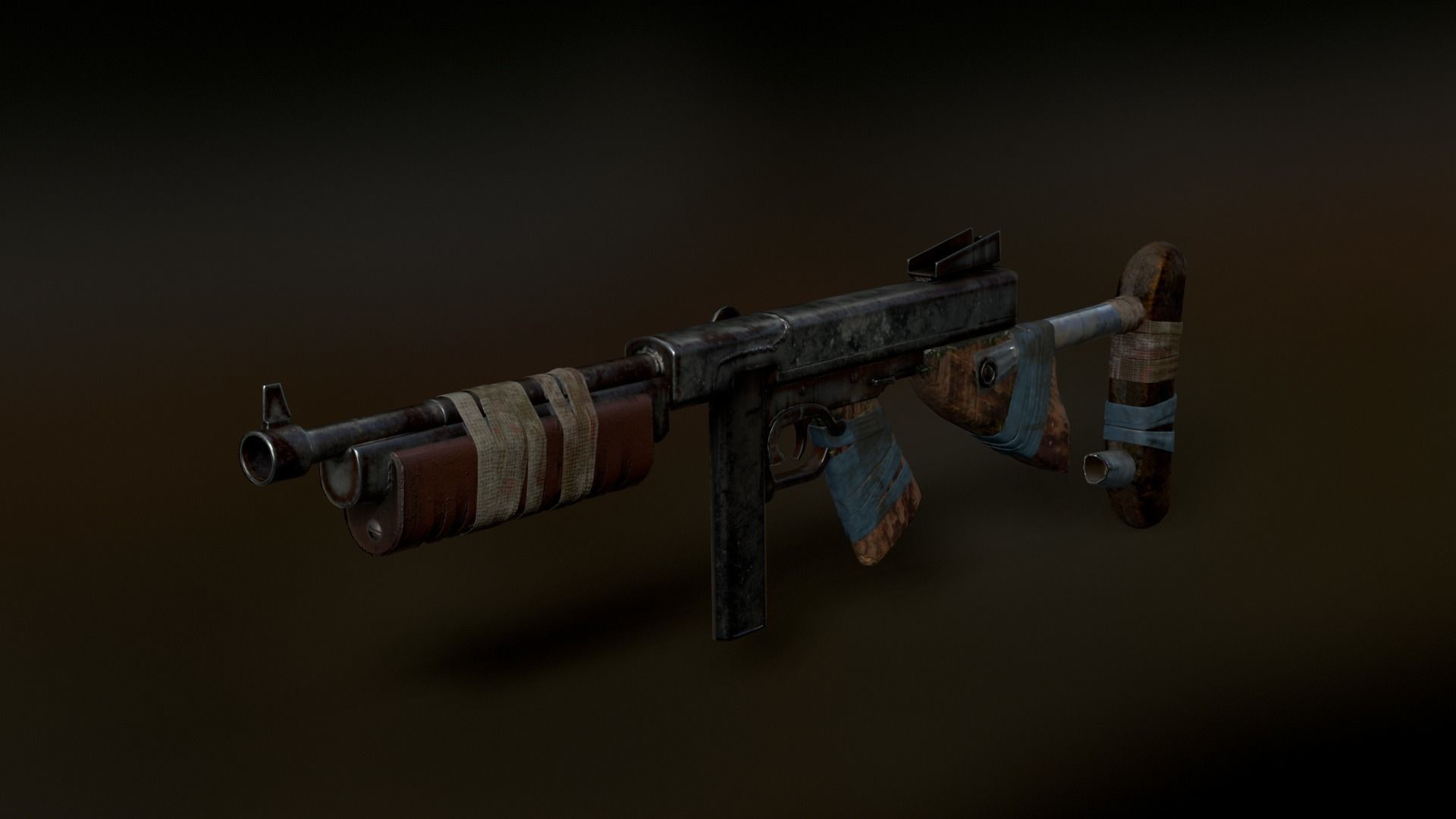 3D model Rust Thompson Gun Game Ready VR / AR / lowpoly CGTrader
