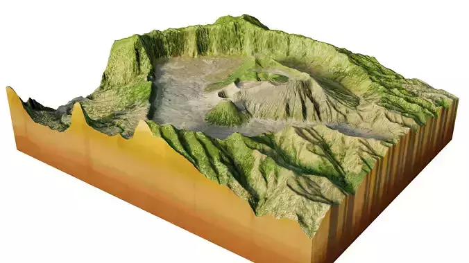 Mount Bromo 3d model terrain 3D model