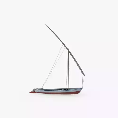 Felucca Sailboat Game Ready  Low-poly 3D model