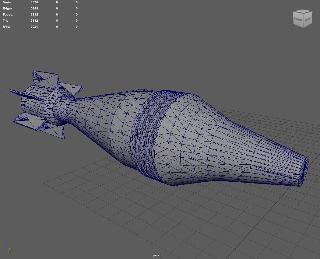 81mm M43A1B1 Mortar Ammunition Low-poly 3D model_4