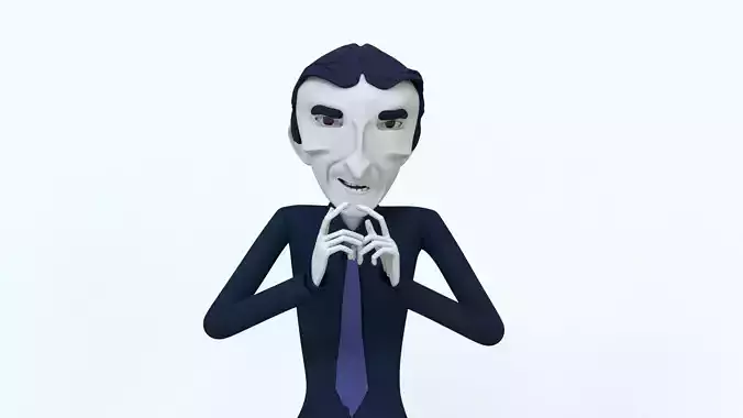 Mr Dracula cartoon rigged character 