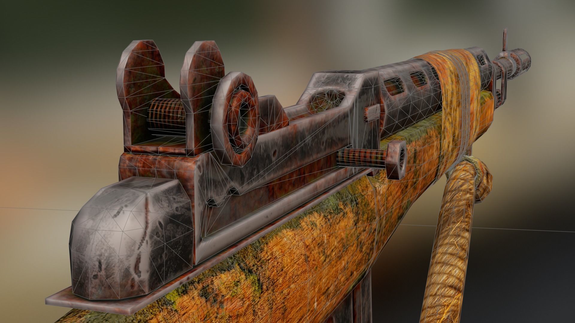Rust Rifle Game Ready Low-poly 3D model_4