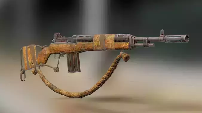 Rust Rifle Game Ready Low-poly 3D model