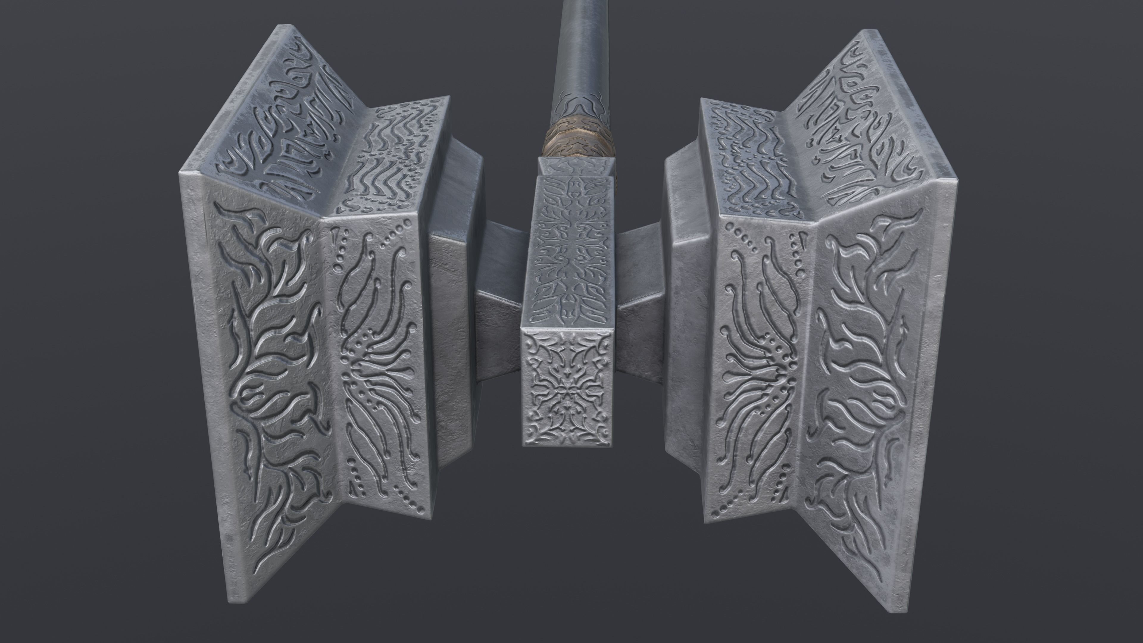 Hammer 02 Low-poly 3D model_5