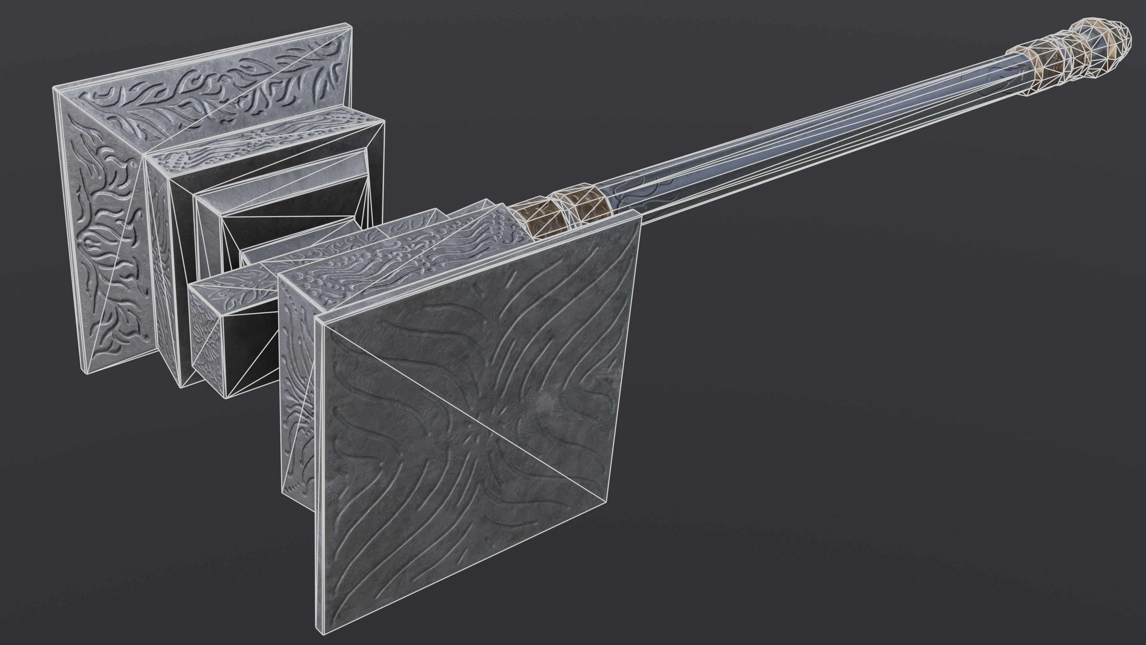 Hammer 02 Low-poly 3D model_7