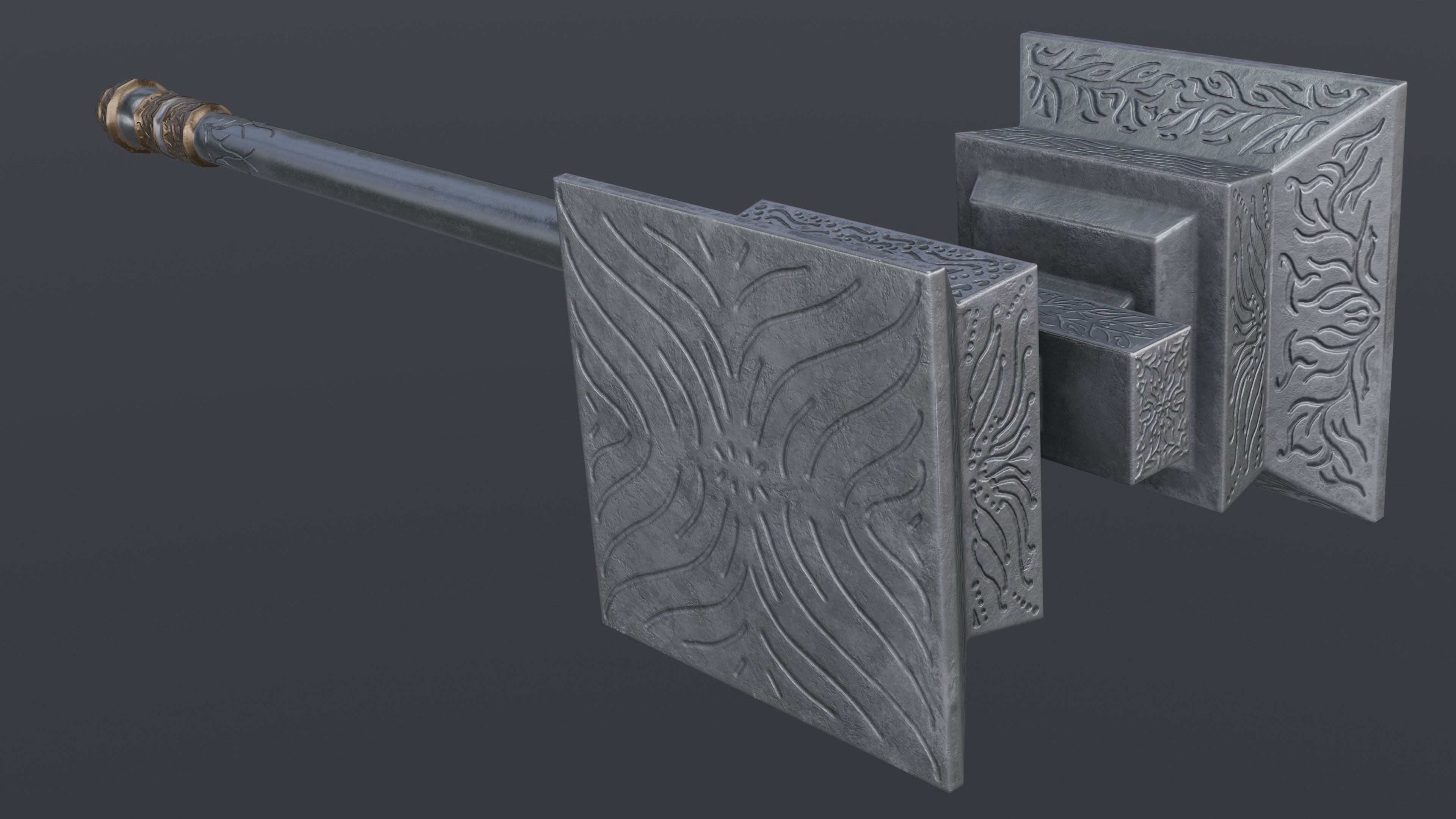 Hammer 02 Low-poly 3D model_1