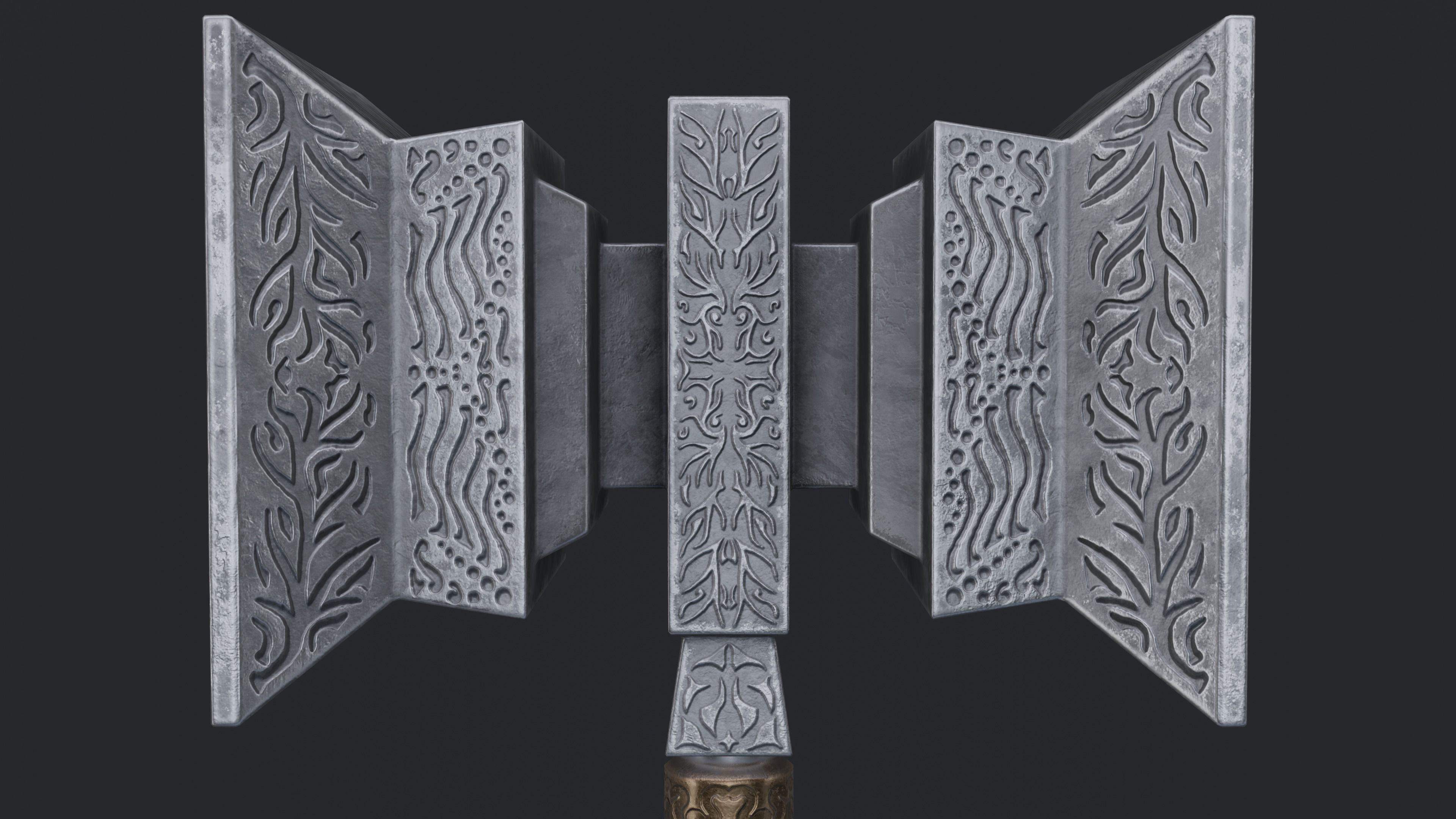 Hammer 02 Low-poly 3D model_3