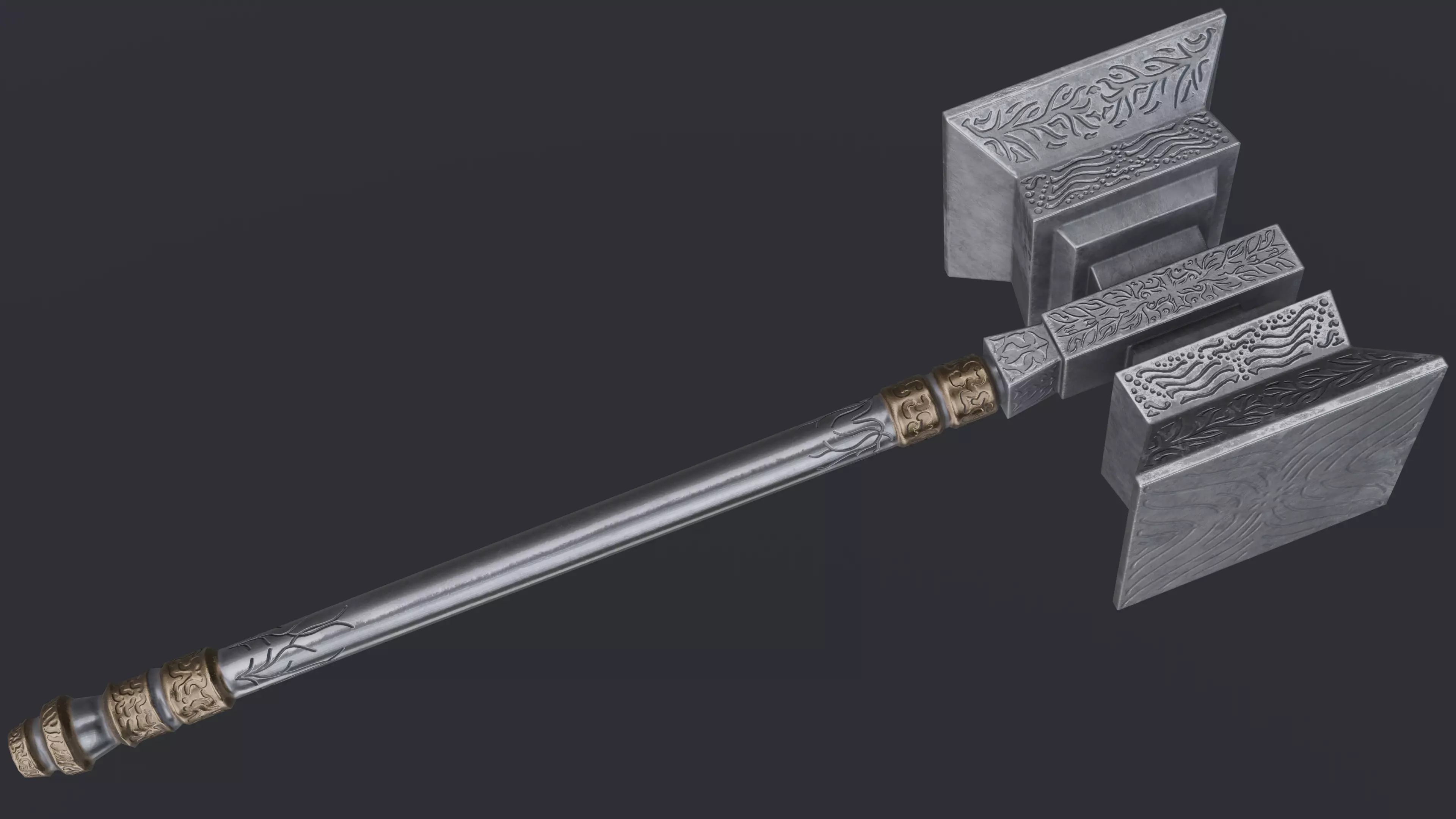 Hammer 02 Low-poly 3D model_0