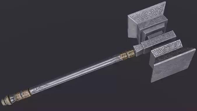 Hammer 02 Low-poly 3D model