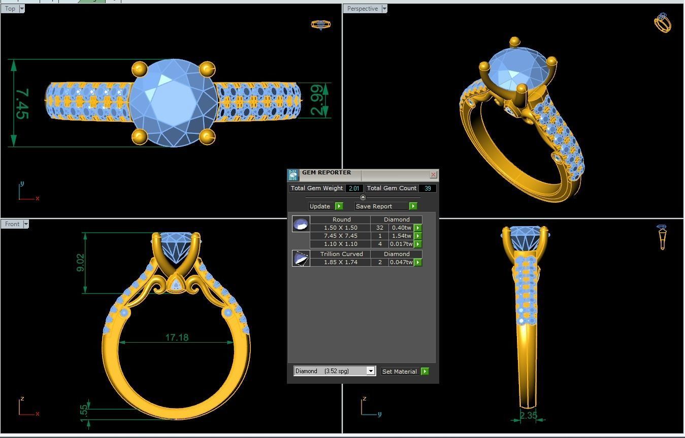 Verragio Dual Row Shared-Pron 3D print model_4