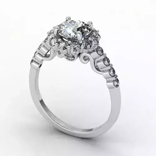 Verragio Round Halo Diamond Ring 3D print model