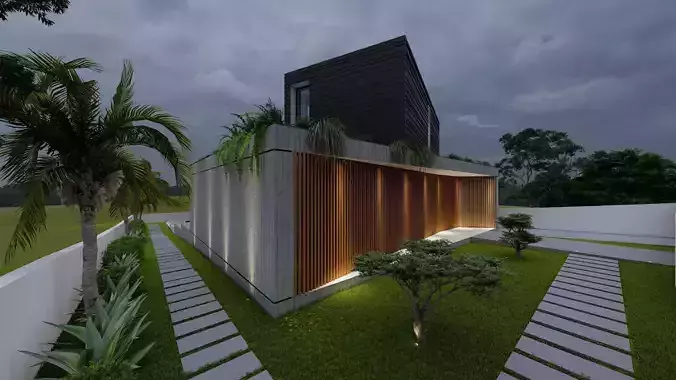 Minimalistand and brutalist House