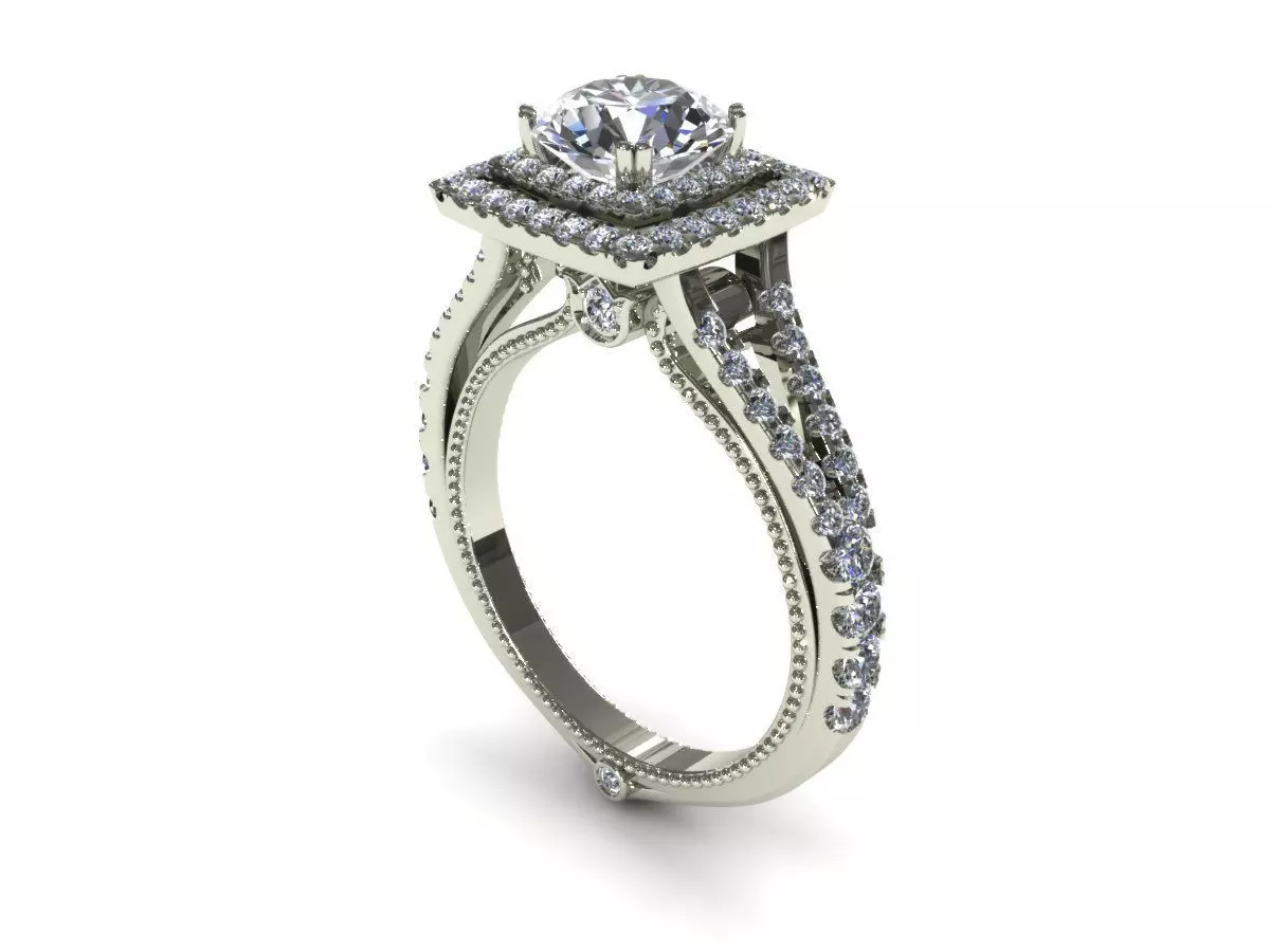 Culture Square Diamond Ring 3D print model