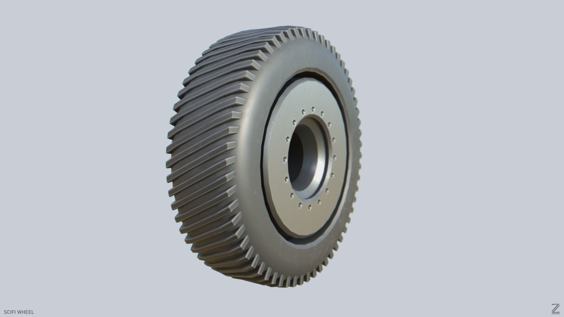 Scifi wheel Low-poly 3D model_7