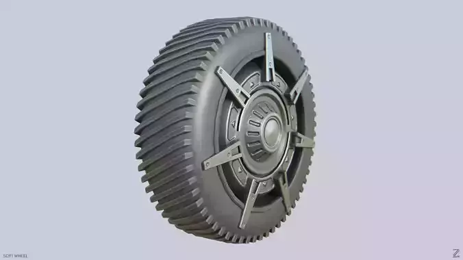 Scifi wheel Low-poly 3D model