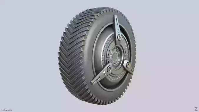 Scifi wheel Low-poly 3D model