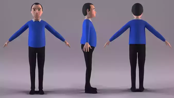 Cartoon Man Non Rigged