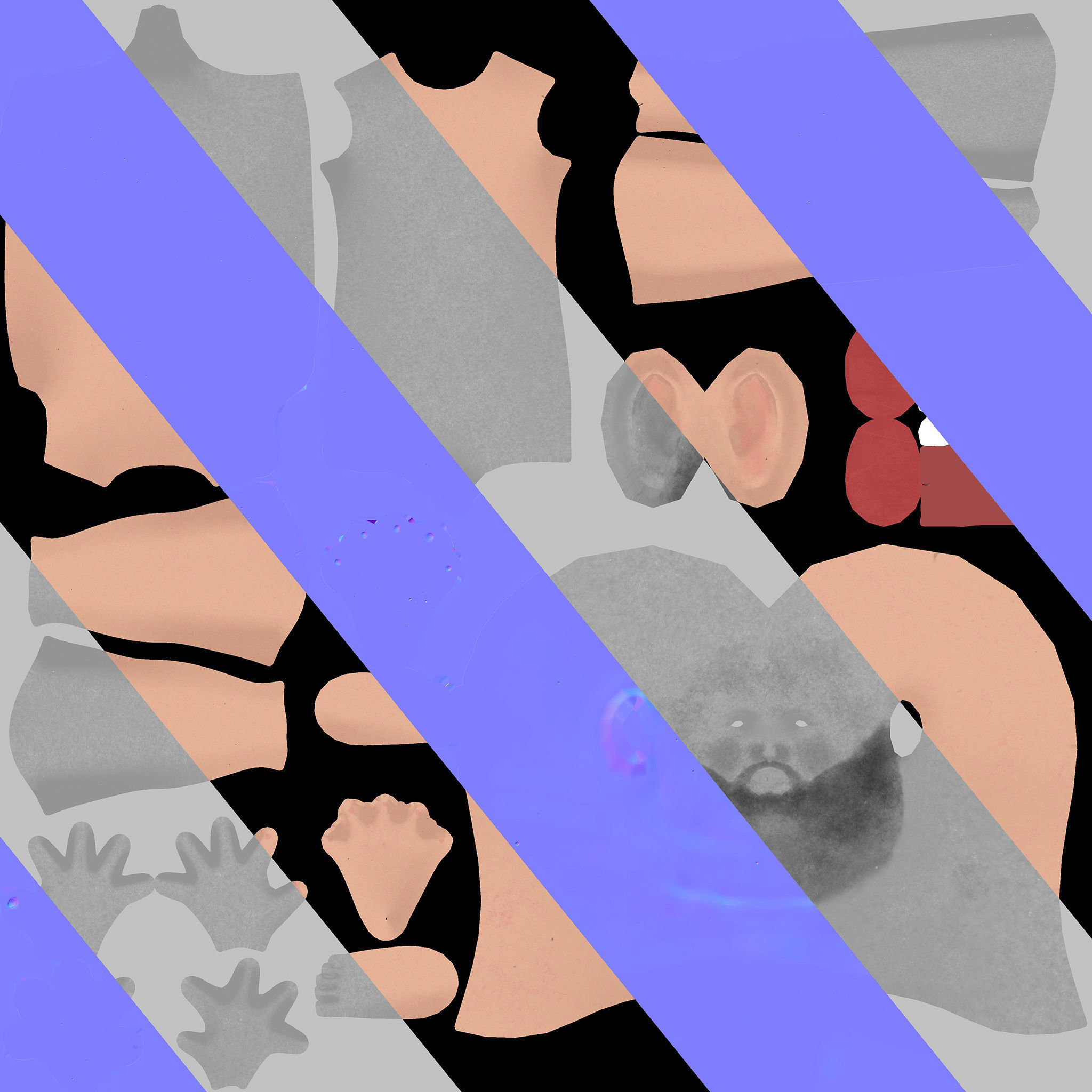 Cartoon Man Non Rigged Low-poly 3D model_8