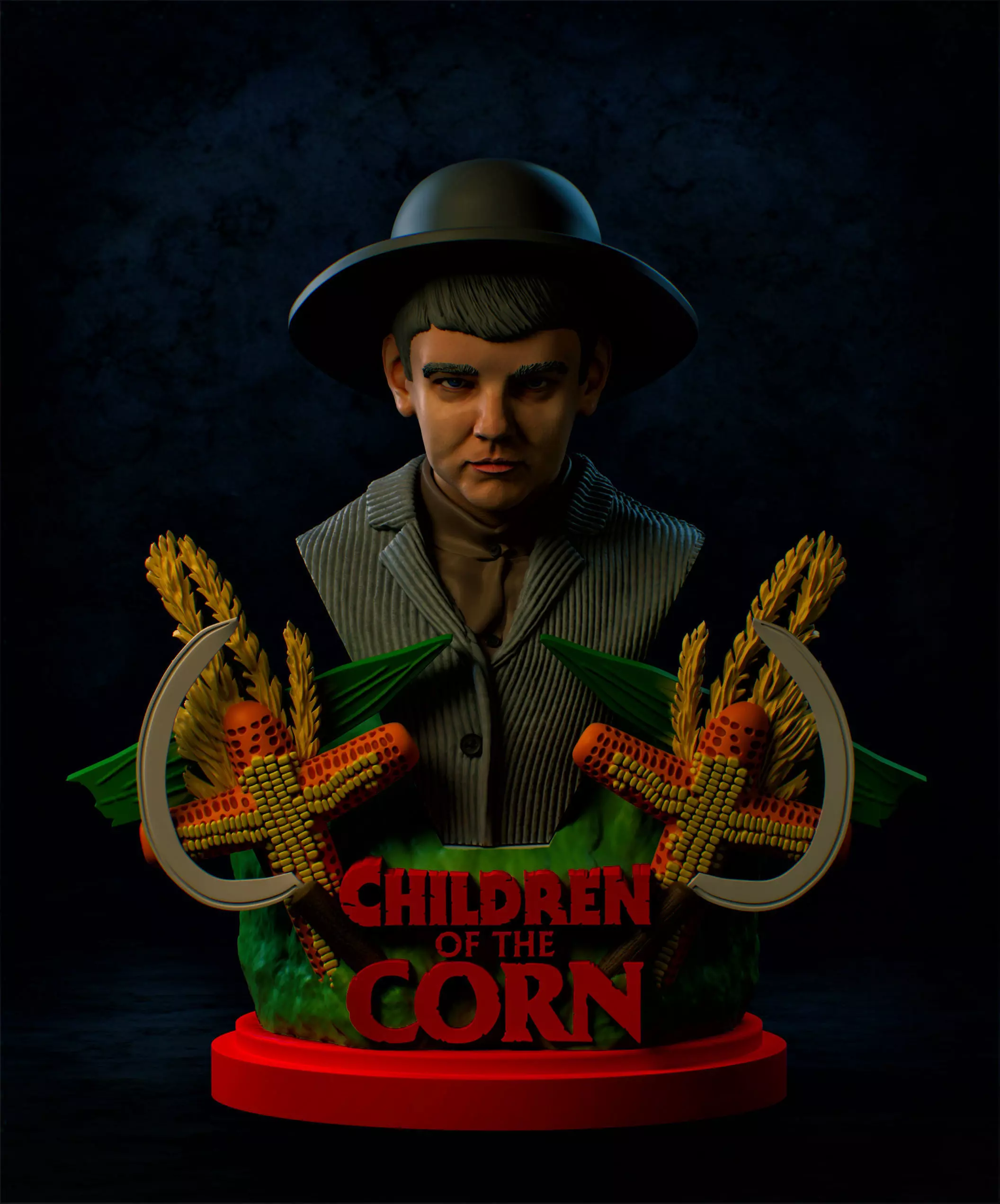 Children of the Corn 2 Figure Bust Set STLs 3D print model_0