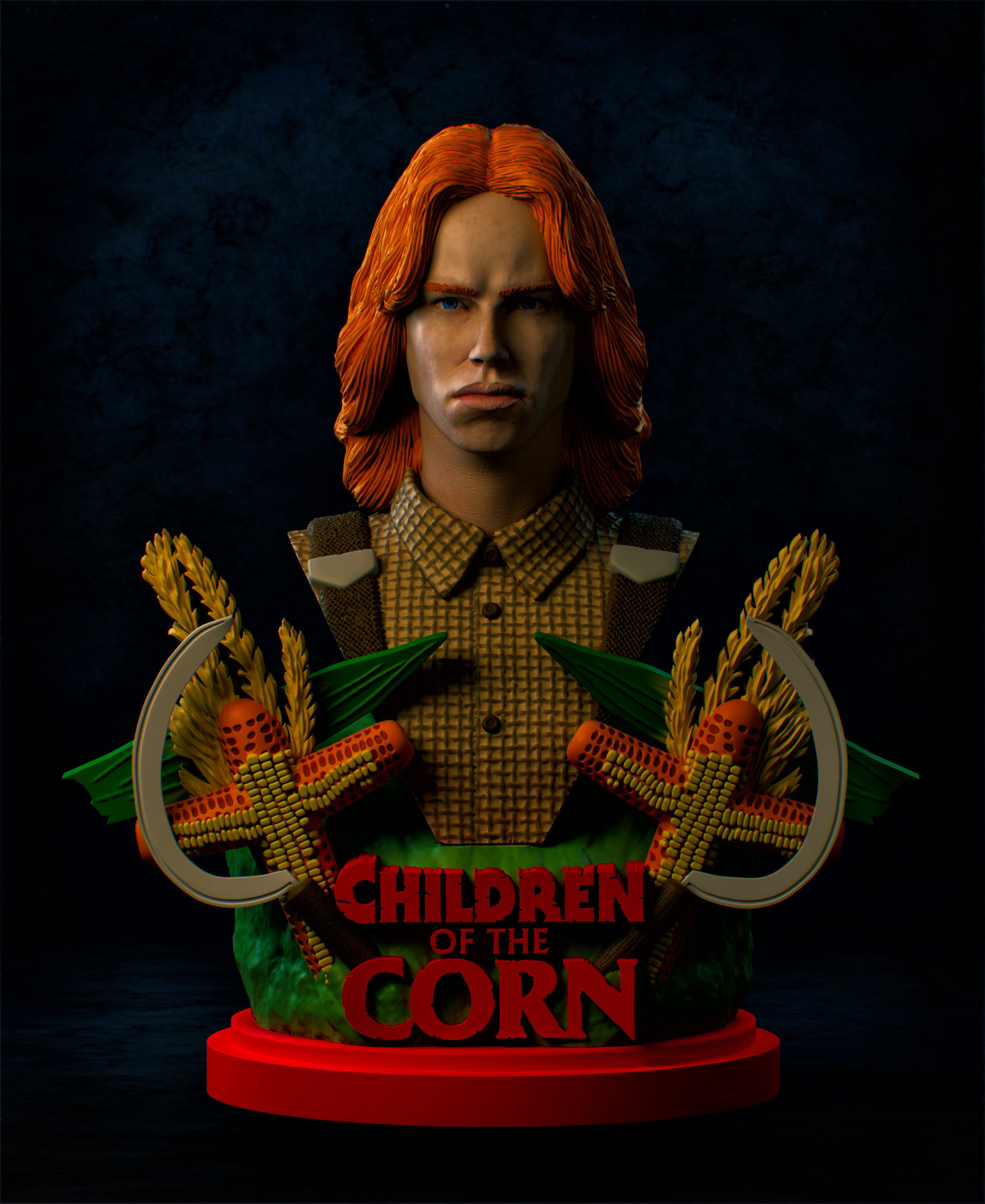Children of the Corn 2 Figure Bust Set STLs 3D print model_1