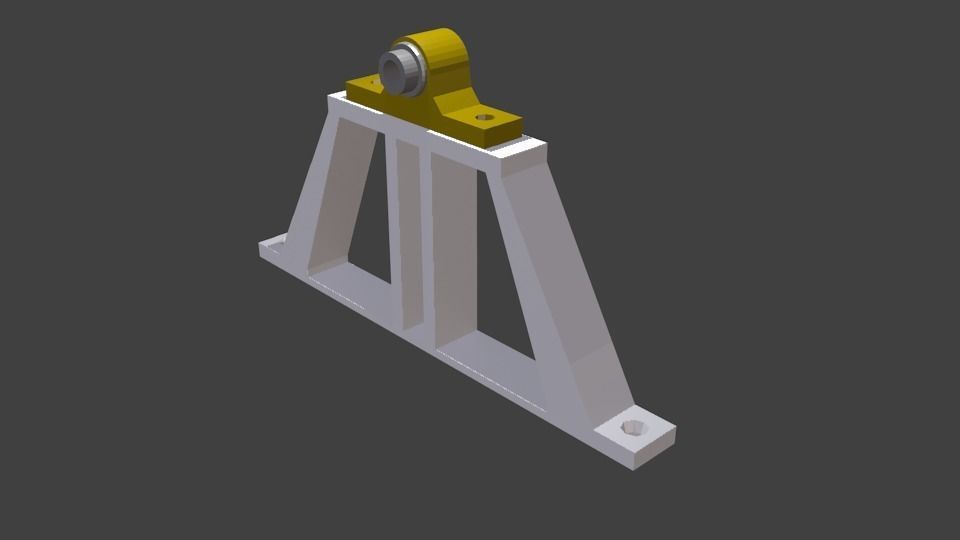 KP08 raised bearing mount 3D print model_1