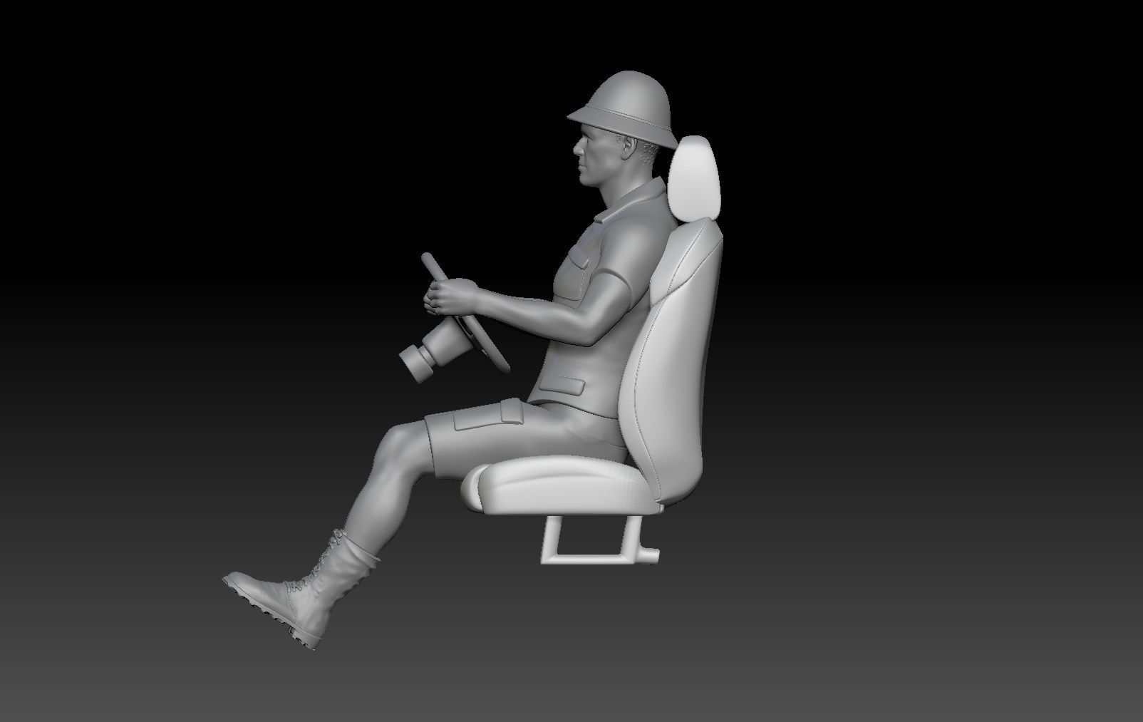 SAFARI DRIVER MAN 3D print model_2