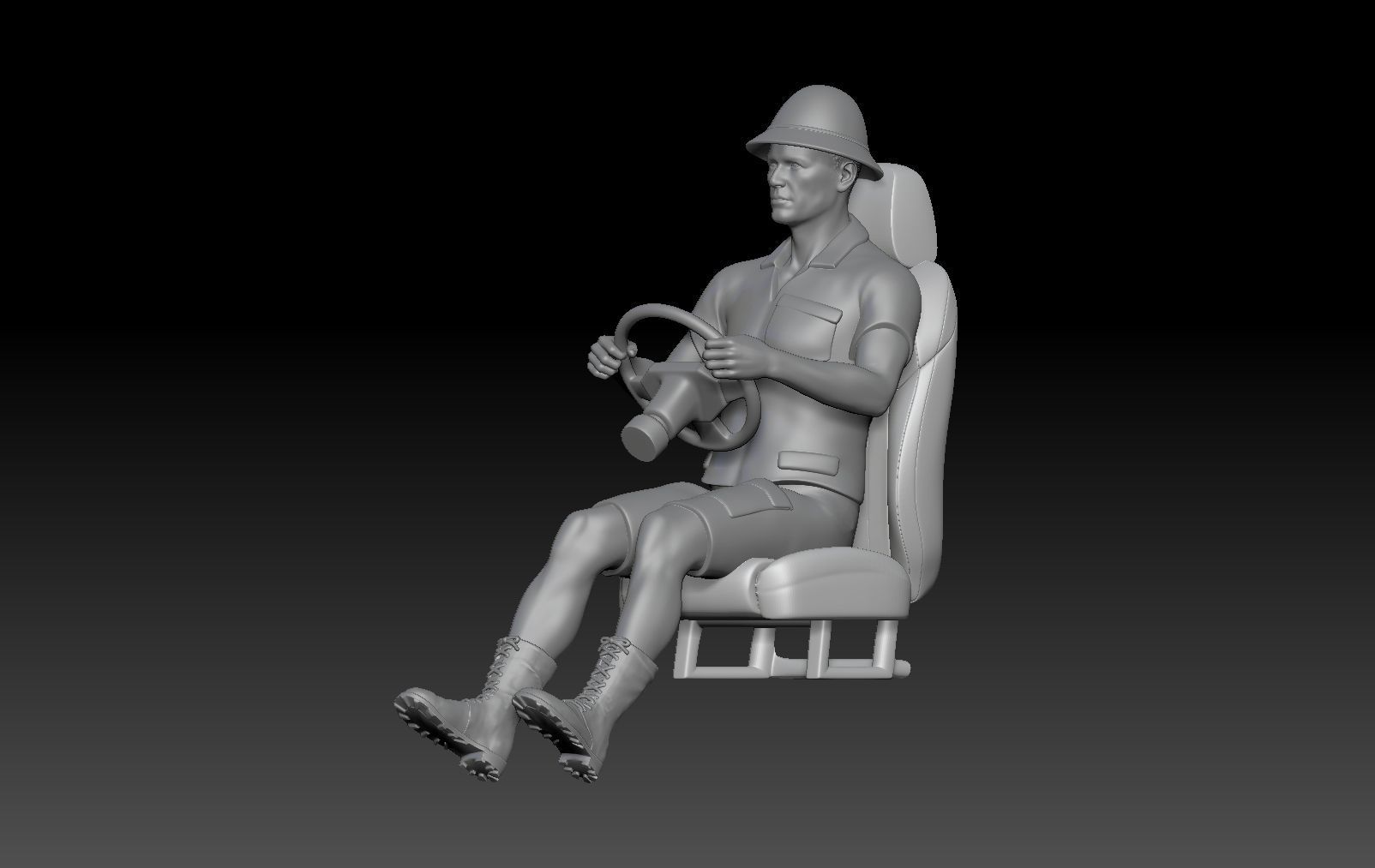 SAFARI DRIVER MAN 3D print model_1