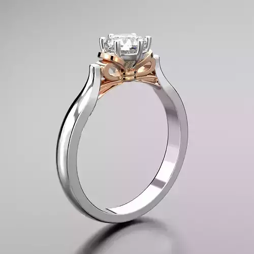 solitare engagement ring dual tone 013 3D print model