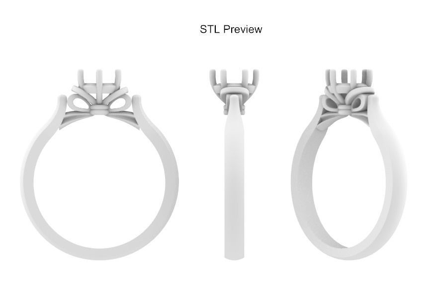 solitare engagement ring dual tone 013 3D print model 3D print model_5