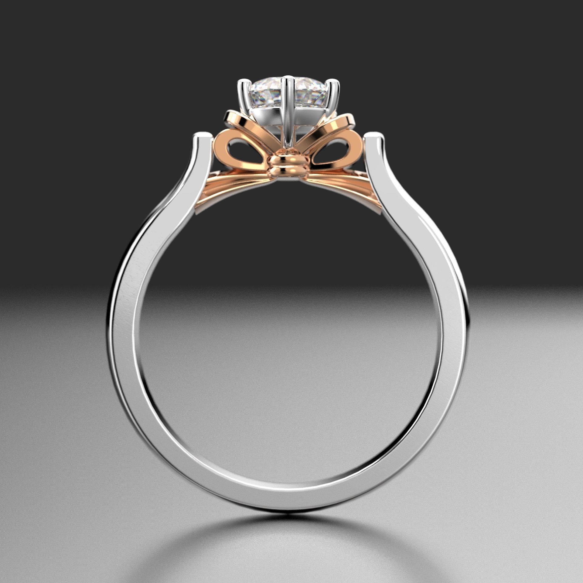 solitare engagement ring dual tone 013 3D print model 3D print model_3