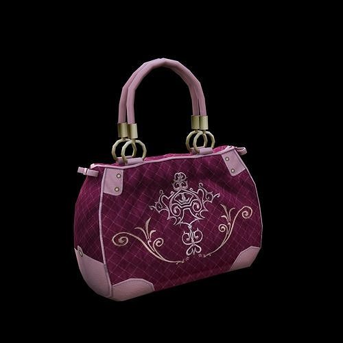 Small Lady Bag White Leather  3D model