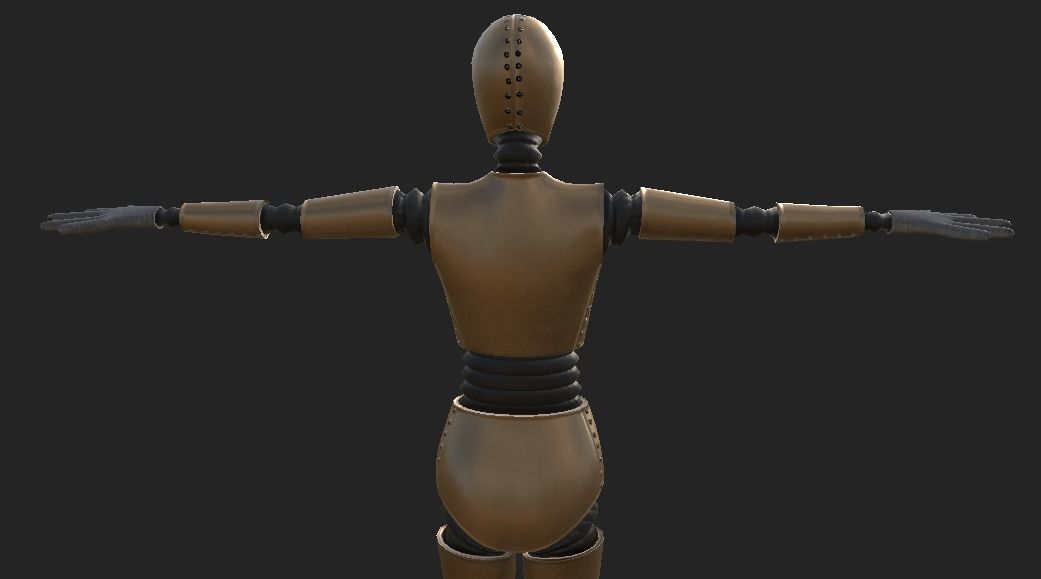 old timey robot Low-poly 3D model_1