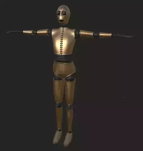 old timey robot Low-poly 3D model