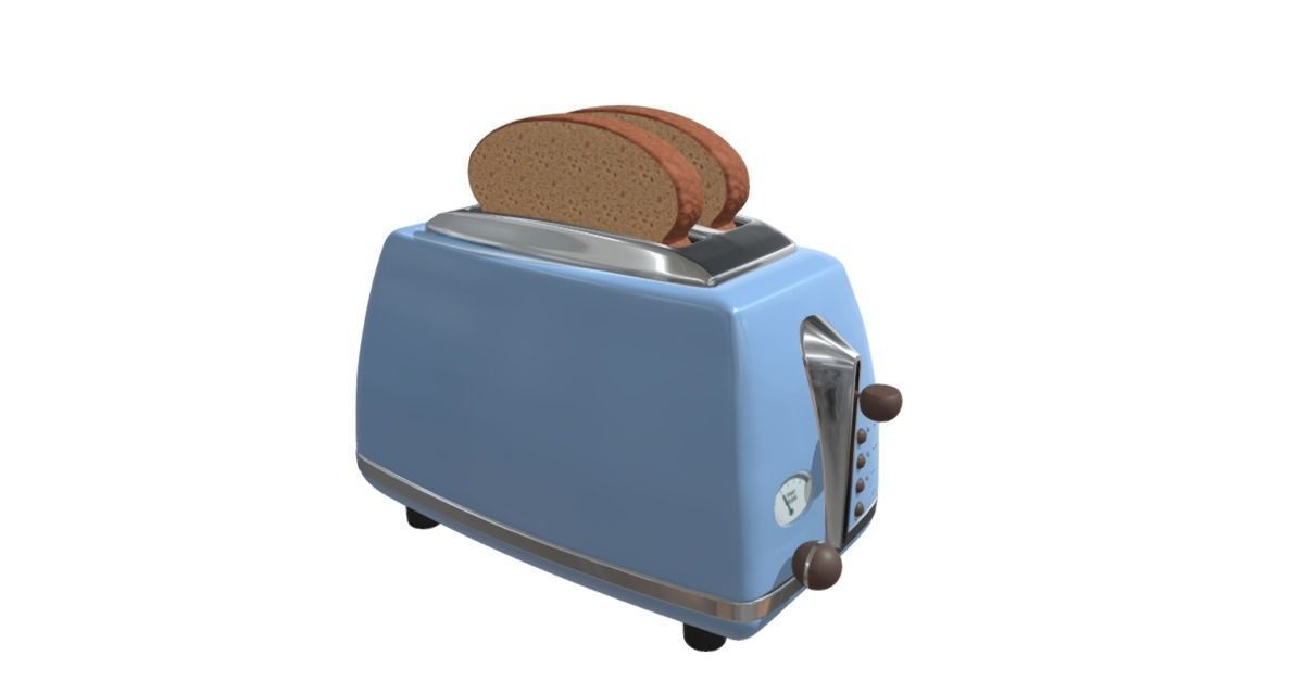 Toaster with bread 3D model_1
