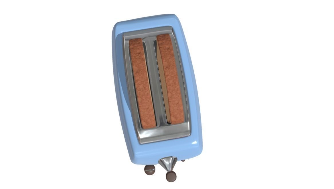 Toaster with bread 3D model_3