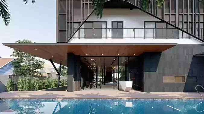 911 Villa Full Lumion Exterior Scene