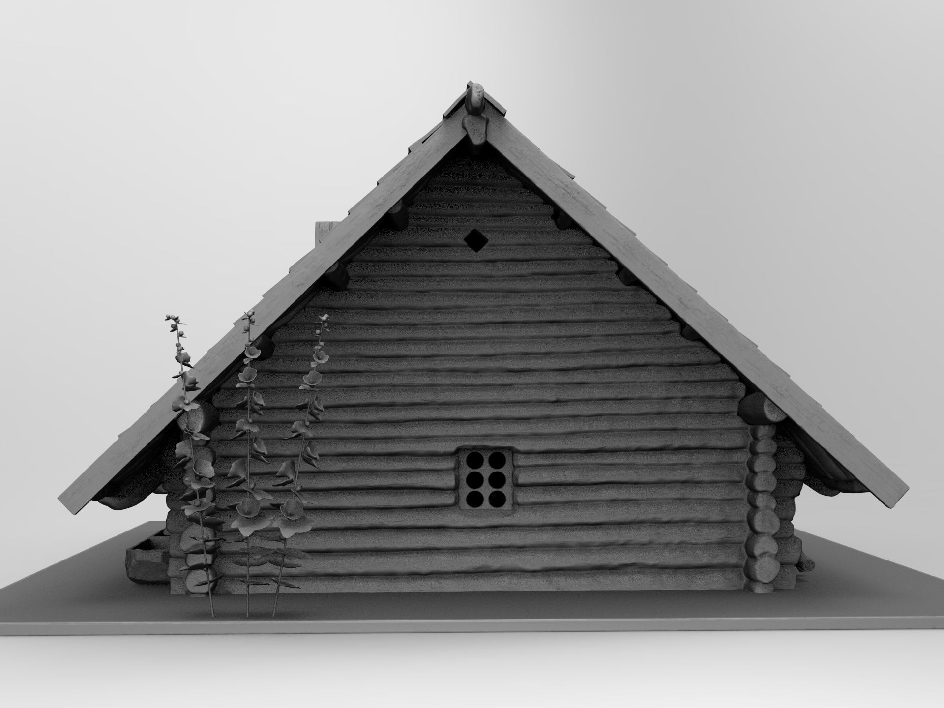 Medieval wooden house scene 3D print model_19