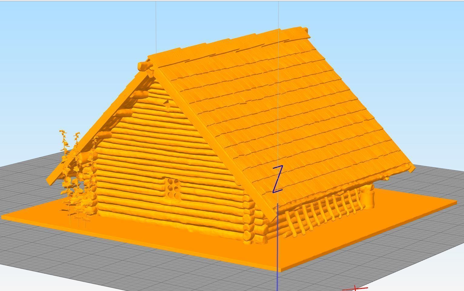 Medieval wooden house scene 3D print model_53
