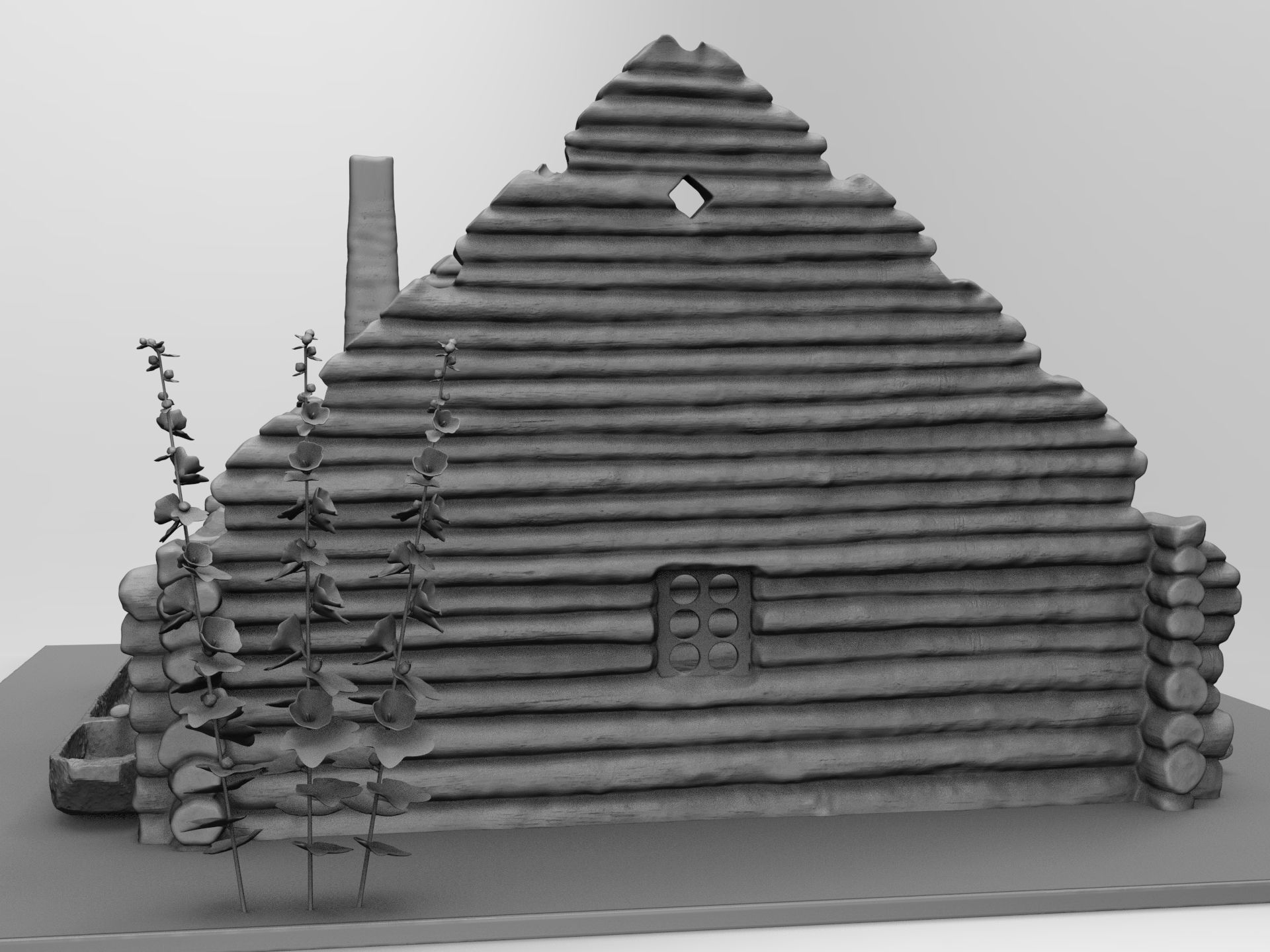 Medieval wooden house scene 3D print model_28