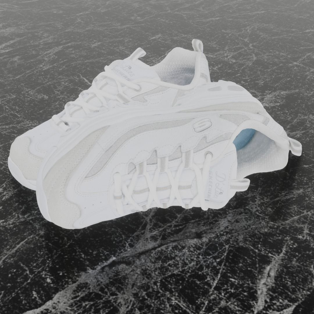 SKECHERS 3D SHOES - WHITE Low-poly 3D model_1