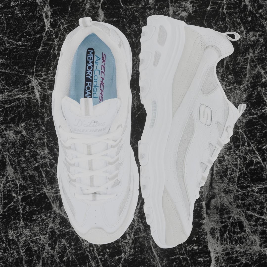 SKECHERS 3D SHOES - WHITE Low-poly 3D model_2
