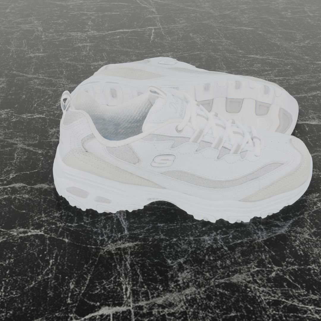SKECHERS 3D SHOES - WHITE Low-poly 3D model_4