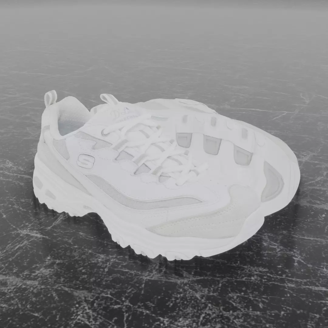 SKECHERS 3D SHOES - WHITE Low-poly 3D model_0