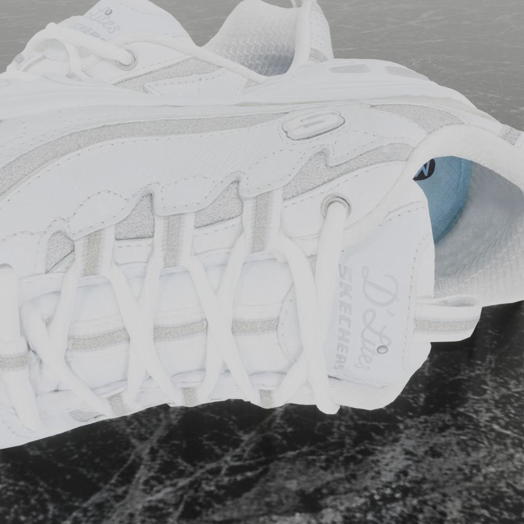 SKECHERS 3D SHOES - WHITE Low-poly 3D model_7