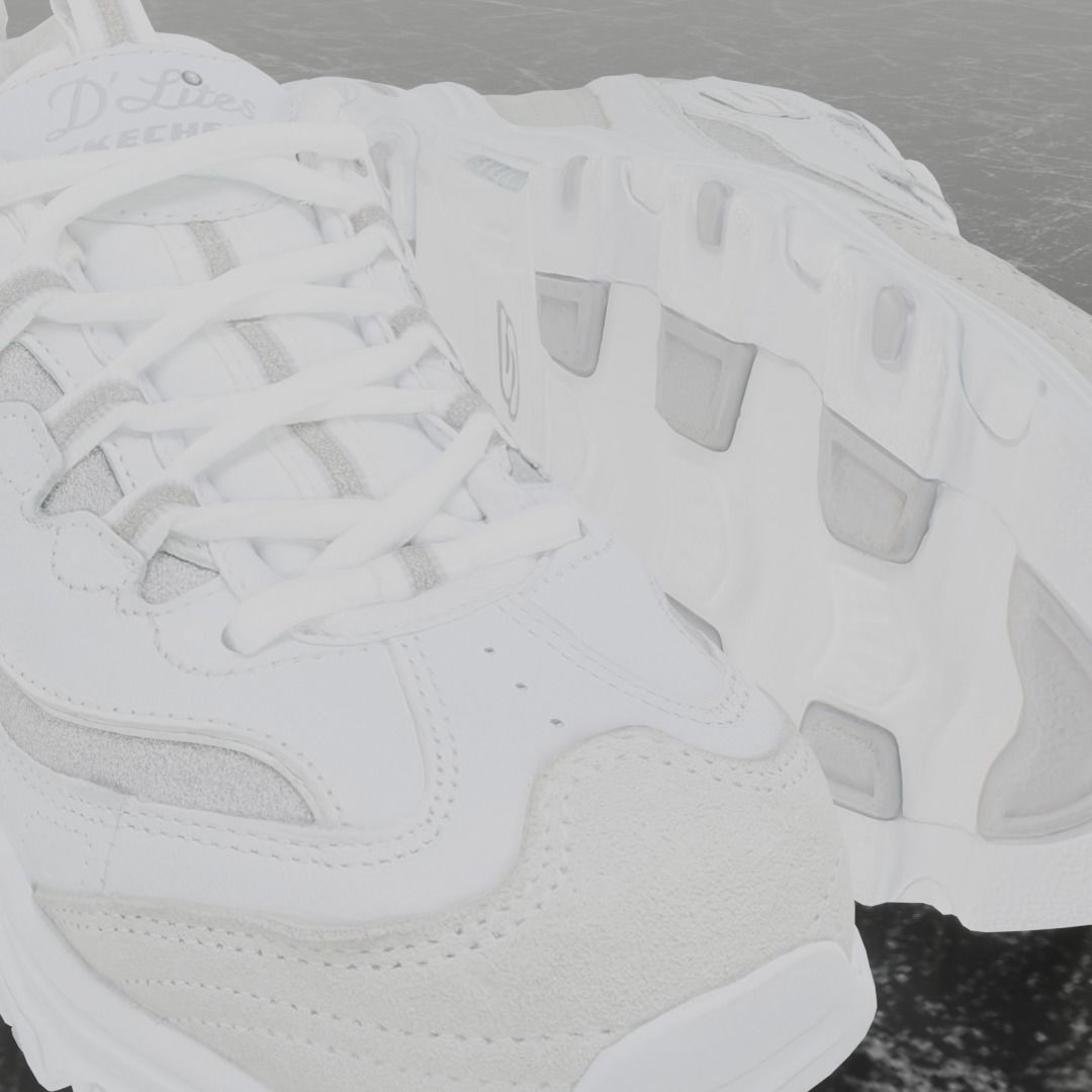 SKECHERS 3D SHOES - WHITE Low-poly 3D model_8