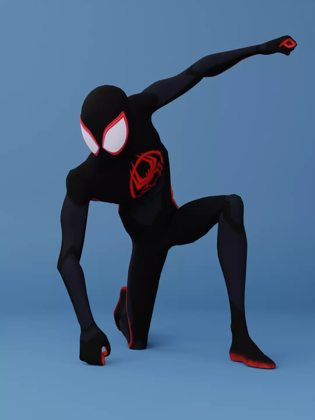 Spider-man Miles morals Low-poly 3D model