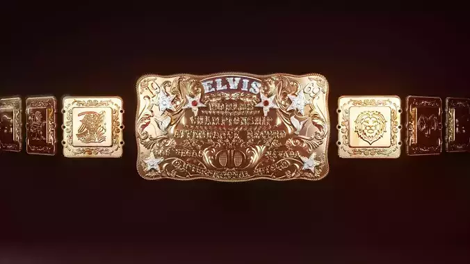 Elvis Presley gold international hotel belt  3D print model
